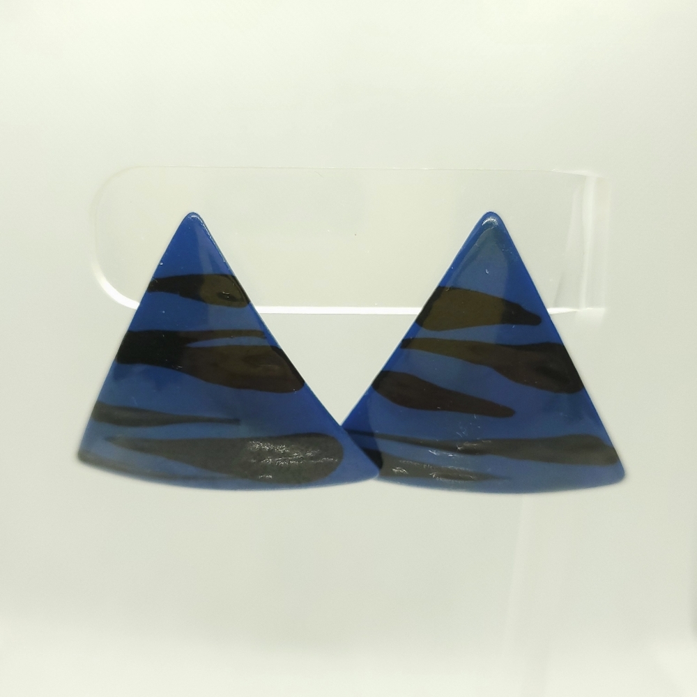 Vintage Tiger Striped Triangle Earrings